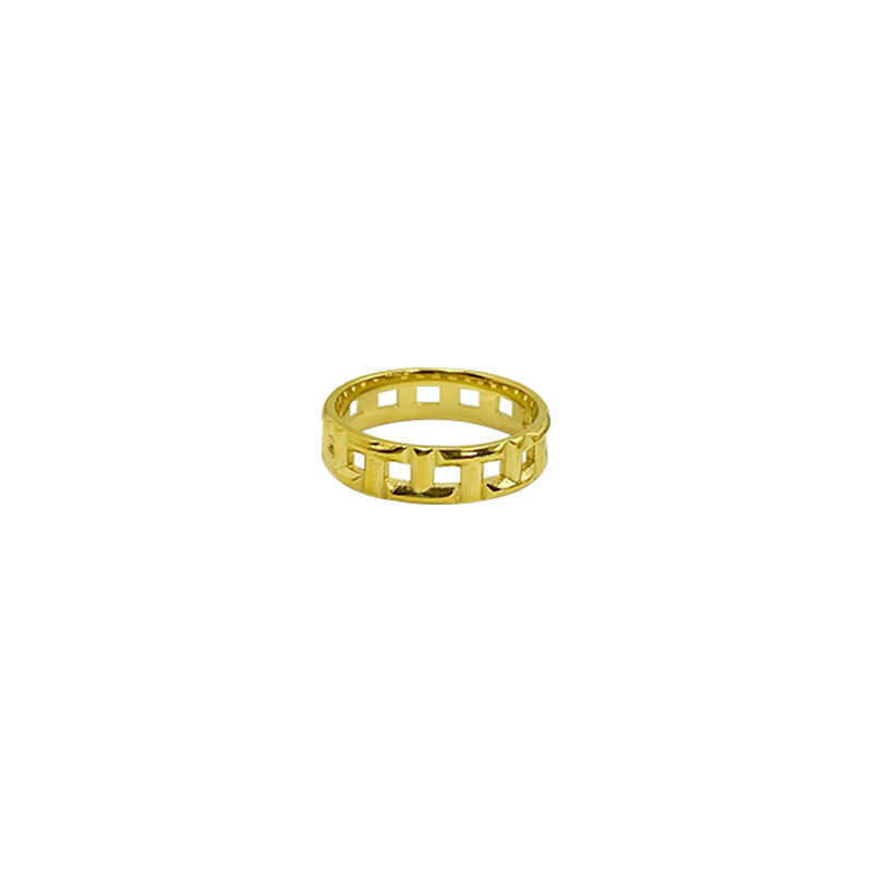 Designer Brand TFFs same classic light luxury t element square hollowed out ring Female Minority design versatile personality With logo