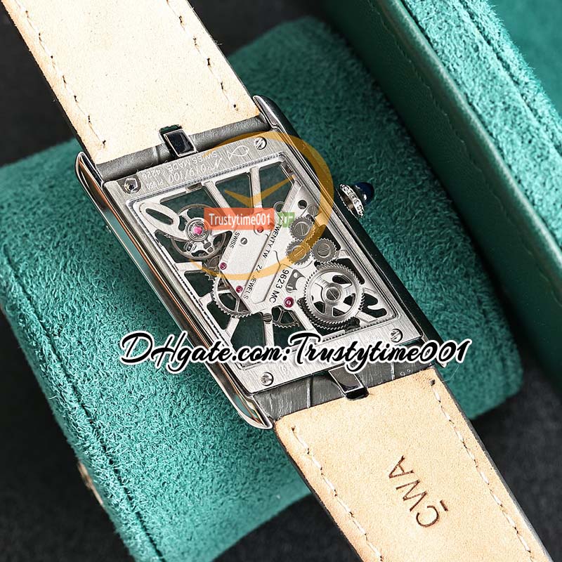 TWF tw0011 Swiss Ronda 4S20 Кварцевые мужские часы Montre Asymetrique Часы унисекс Корпус из розового золота Скелетный циферблат Серый кожаный ремешок Super Editiontrustytime001Часы