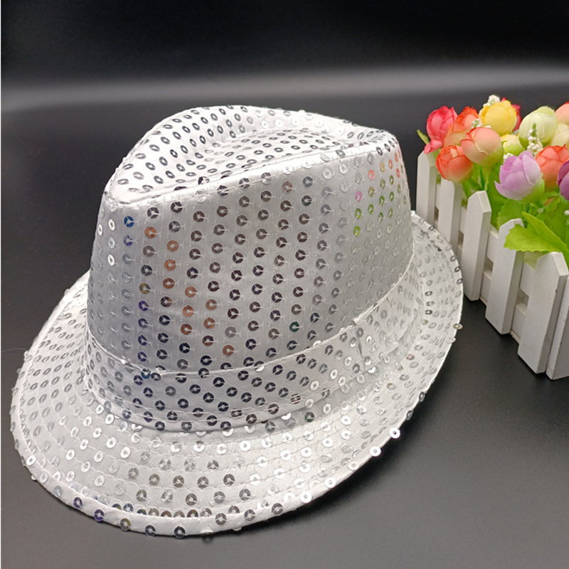 Nowy występ sceniczny Sequin Hat Dziecięcy występ taneczny występ Jazz Hat Adult Men's and Women's Party Festival Gift