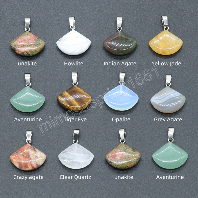 Natural Stone Pendants Rose Quartz Agate Turquoise Healing Crystals Charms för smycken som tillverkar DIY -halsbandsörhängen