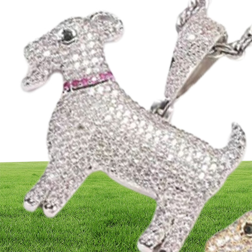 Colliers pendentif de chèvre glacé pour hommes femmes designer de luxe mouton bling diamant pendentifs or argent animal hip hop bijoux chai2378731