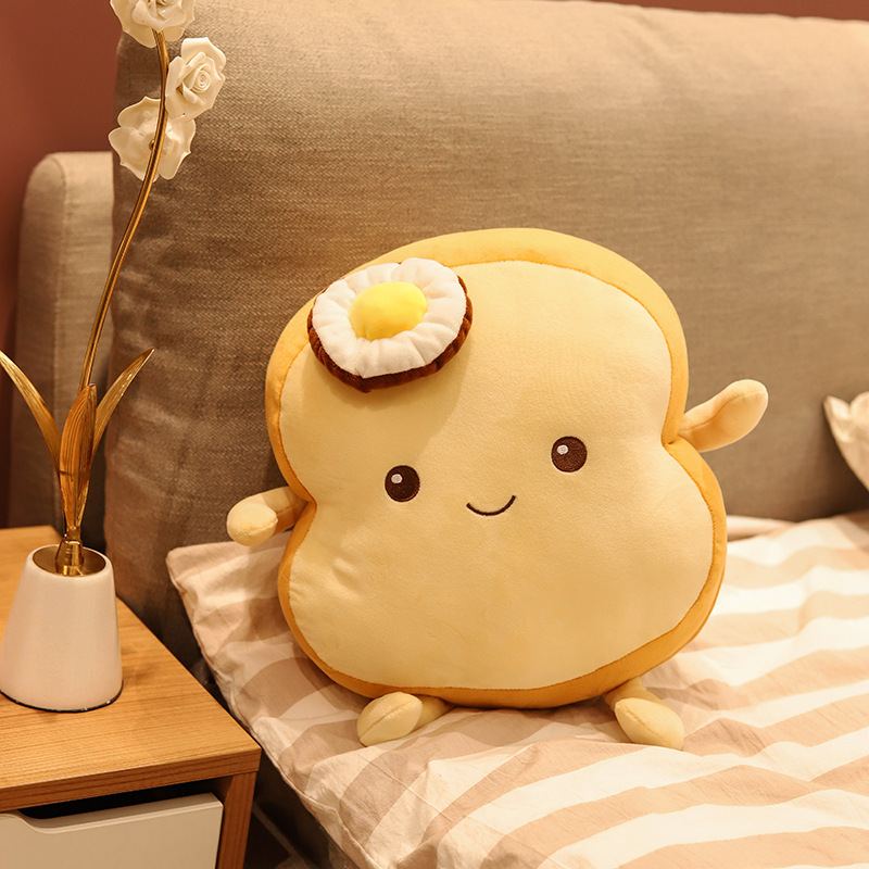 Cartoon simulation toast bread strip pillow plush toy super cute toast bread doll