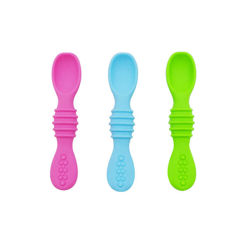 Чашки посуды Посторонняя посуда детская ложка Silicone Toys Toys Learning Feeding Scoop Учебная посуда для новорожденных на столовой посуде