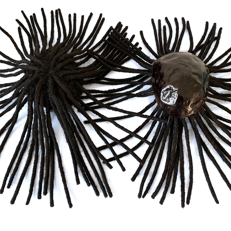 Remplacement de cheveux humains vierges brésiliens # 1b noir 14 pouces dreadlocks 8x10 unité de peau de toupet en PU pour hommes noirs