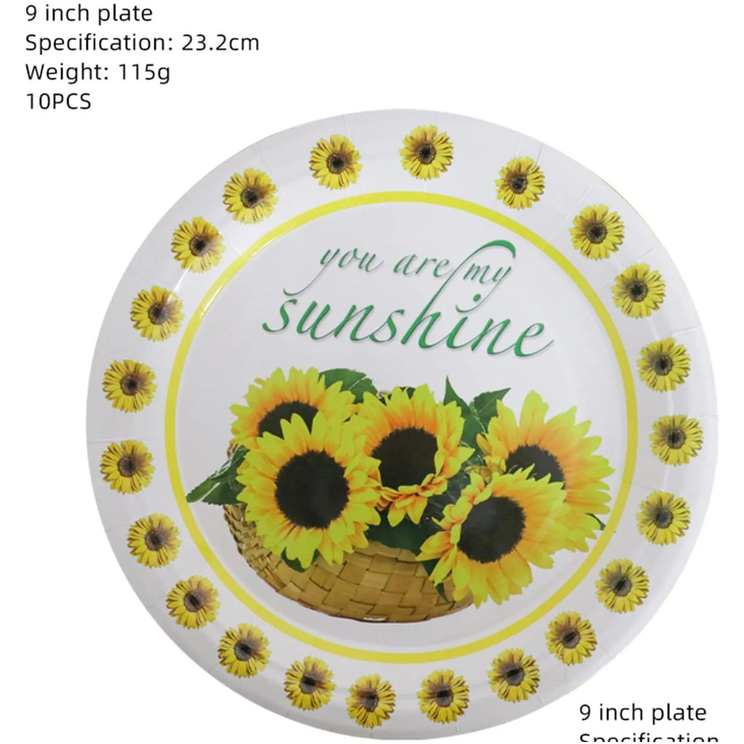 flower paper plates floral paper plates party supplies sunflower birthday dinnerware set baby shower service for 10 guests including plates, napkins, cups