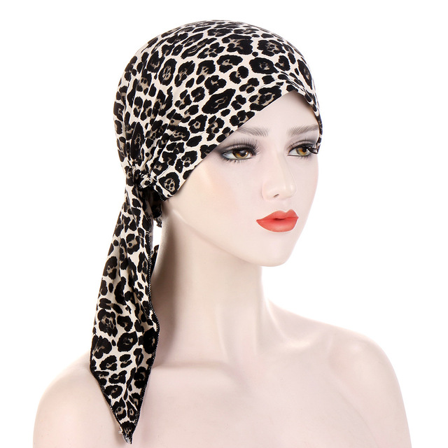 Muslim Women Long Headscarf Shawl Islam Turban Indian Cap Floral Print Hijab Beanie Hair Loss Wraps Fashion Beanies