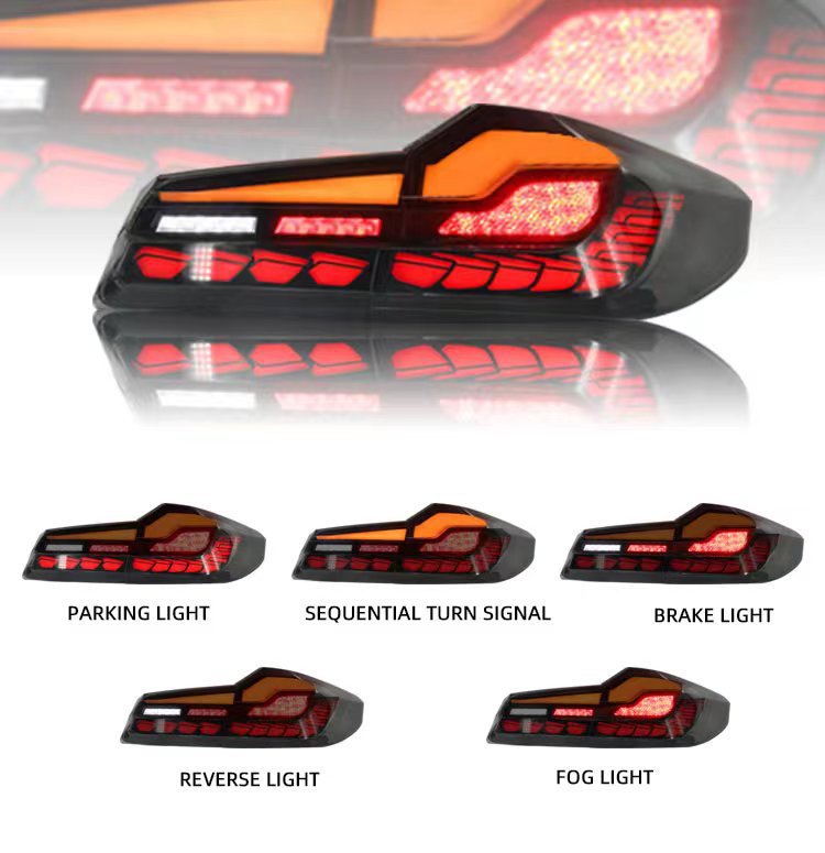 Car Modified Taillights For 5 series G30/G38 20 17-2022 LED Lights Dragon Scale Style Turn Signal Running Lights