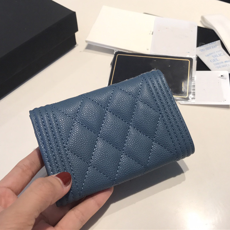 Newest High-end Flip Top Luxury Ladies Coin Purse Caviar Leather Casual Fashion Business Card Holder