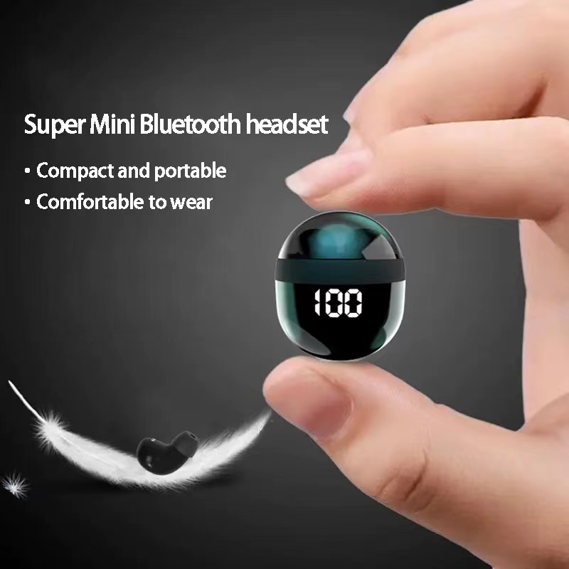 Newst SK18 Superbass Earphones, TWS Wireless Bluetooth Headset, med Mic Smart Touch -hörlurar, osynliga mini -brusreducering Örskydd