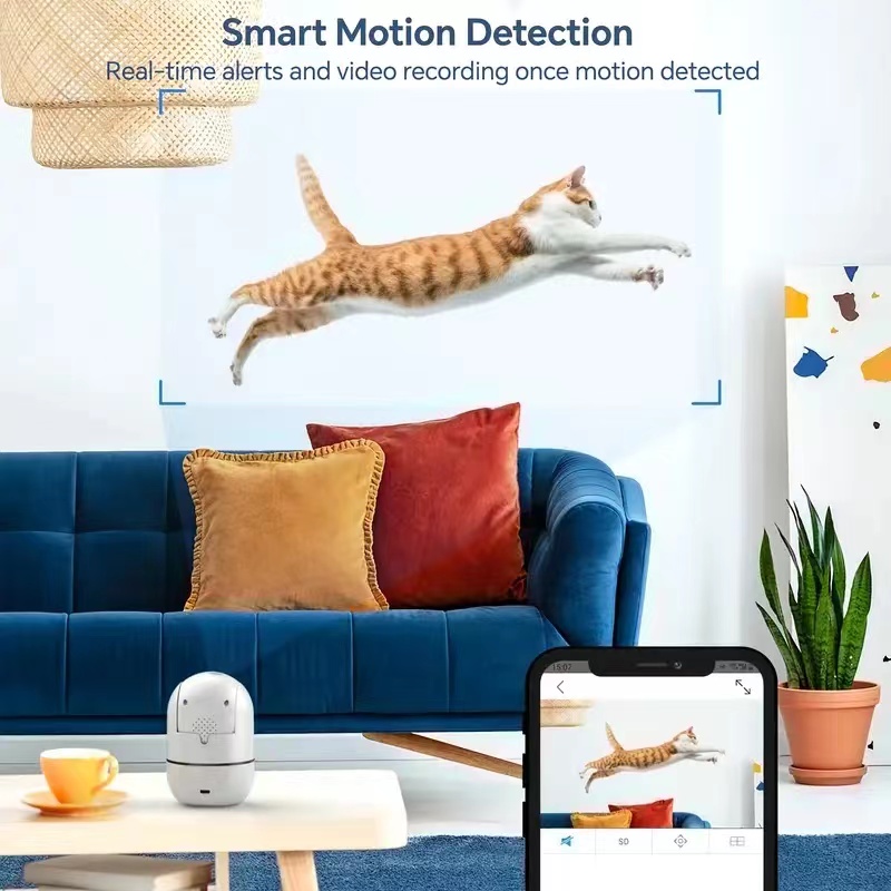 HD 1080p trådlös säkerhet WiFi -kamera IP -kamera, AI Smart Human Tracking Motion Detection, 2.4Galarm Push, Video Surveillance.