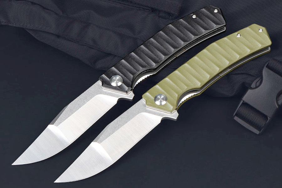 New M7670 Flipper Folding Knife D2 Satin Drop Point Blade G10 Handle Outdoor Camping Hiking Ball Bearing Fast Open EDC Pocket Folder Knives
