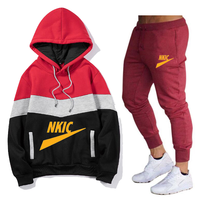 Men's Tracksuits Fashion Men Tracksuit Sweater Hoodie Jogging Pants Casual Sports Suits Winter Clothe Plus Size S-3XL