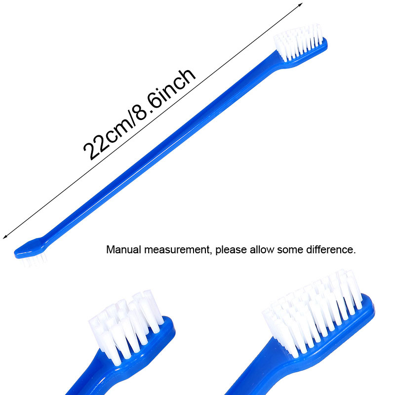 Husdjurstillbehör Katter Valphundar Dental Care Hygiene Grooming Tandborste Tänder Rengöring Brush Dual Head HY0476