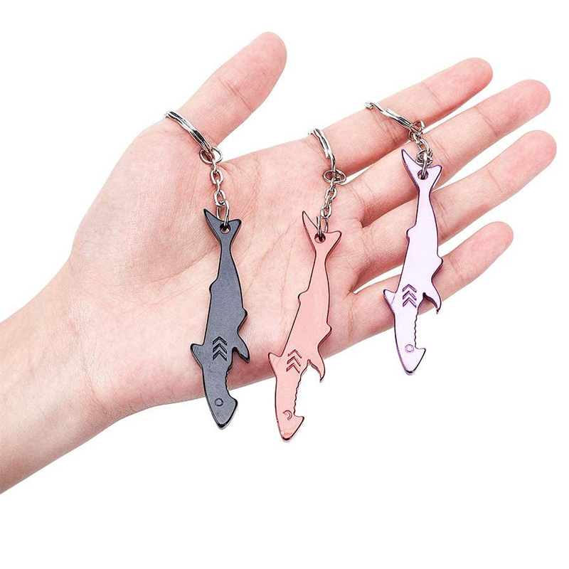 Openers Aluminium Alloy Shark Shaped Bottle Opener Pocketable Keychain Bear Opener for Camping and Traveling