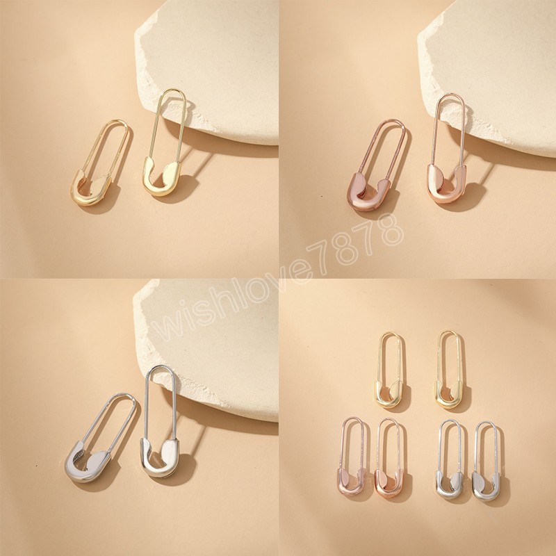 Boucles d'oreilles minimalistes en forme de U en métal pour femmes homme à la mode épingle à nourrice Piercing boucles d'oreilles bijoux cadeaux