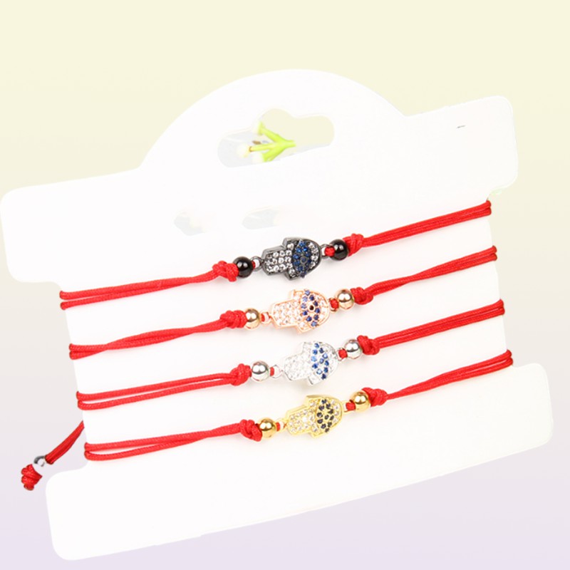 Novo design artesanal pulseiras femininas 2019 nova corda cz contas pulseiras jóias acessórios mau olho sorte hamsa pulseira8764327