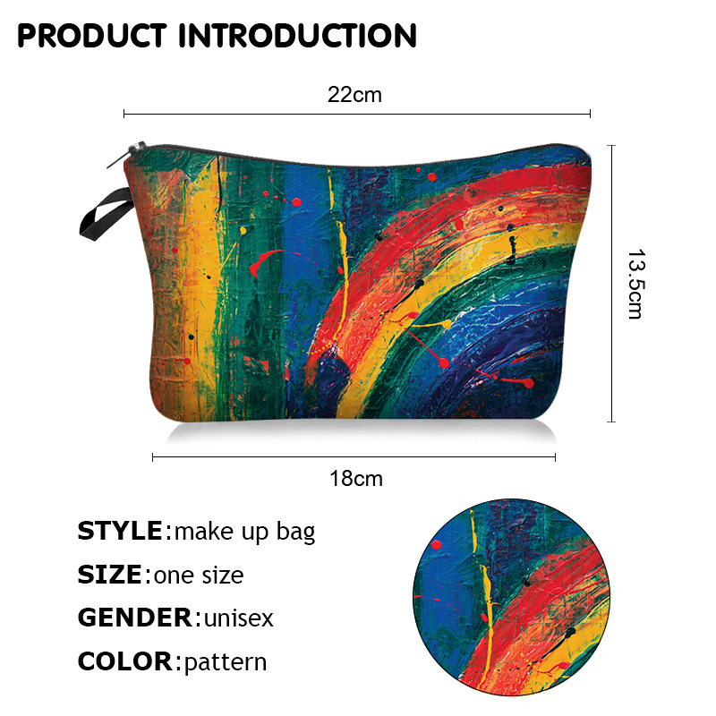 Borsa cosmetici arcobaleno Borsa da viaggio portatile trucco Borsa di stoccaggio multifunzionale Regalo di Natale