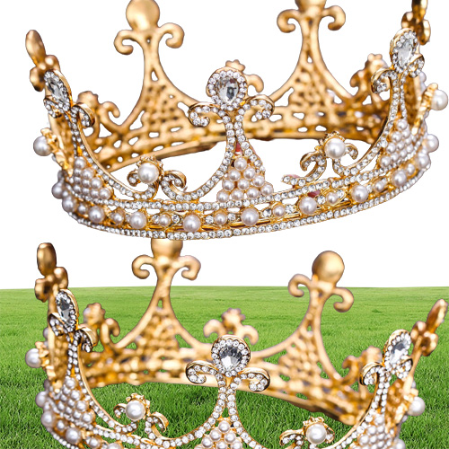 Femmes Vintage Tiara Crown Crystal Rinaste Bridal Hairband Party Hair Accessoires pour le banquet de fête de mariage7565414