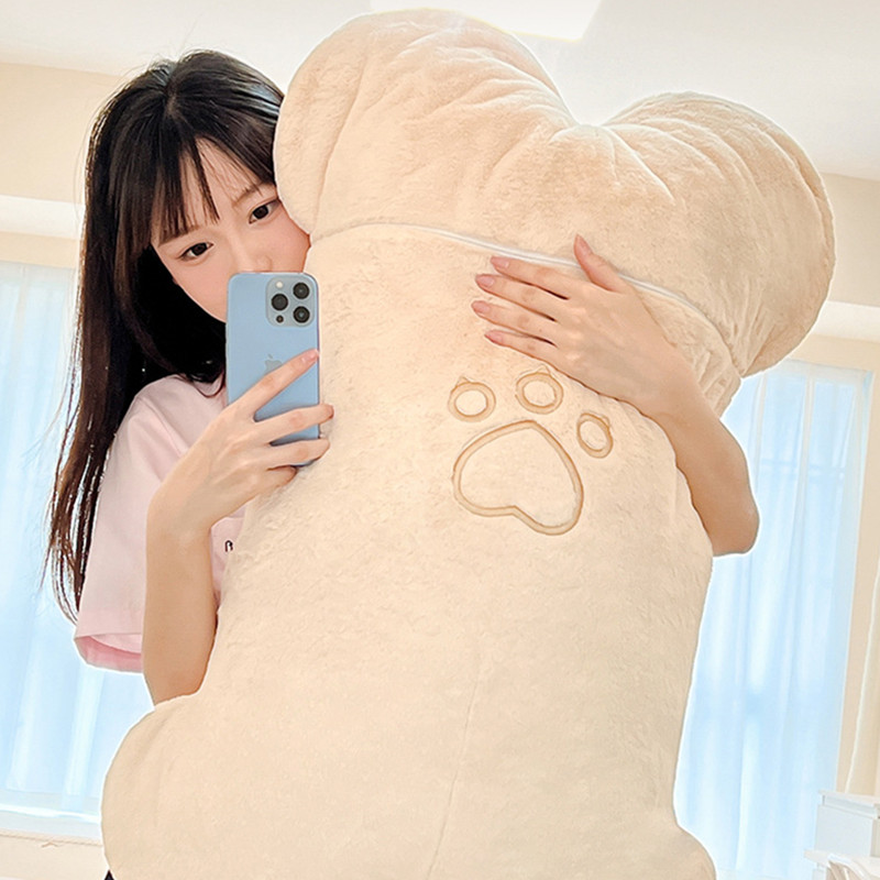 80*45CM Kawaii Taiyaki chat chien lapin peluches fourrure Animal peluche oreiller gros os carotte coussin belle poupée pour les filles