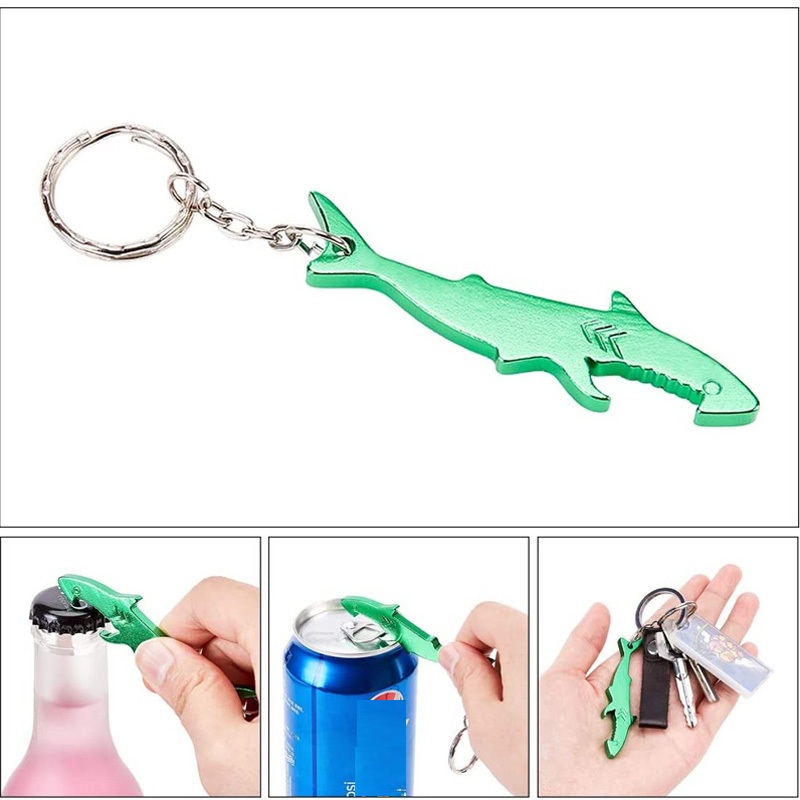 Openers Aluminium Alloy Shark Shaped Bottle Opener Pocketable Keychain Bear Opener for Camping and Traveling