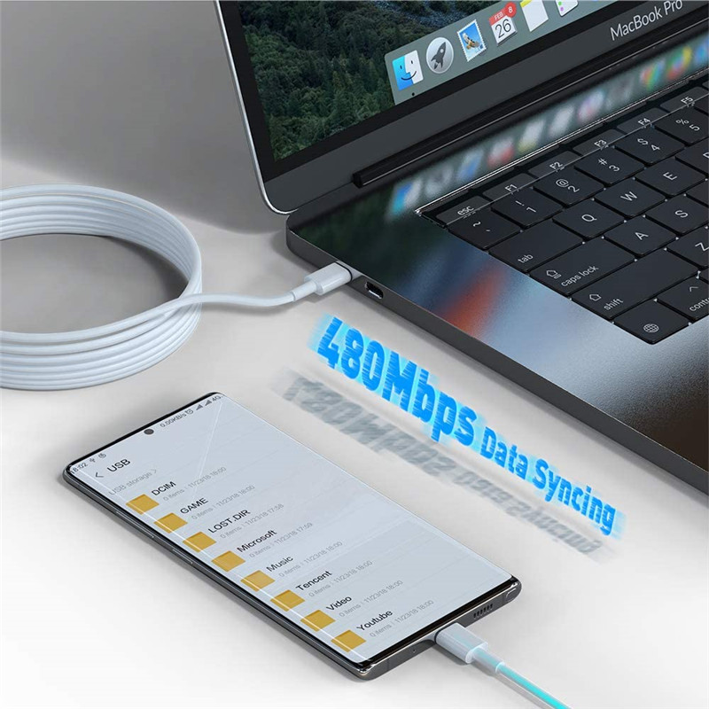 1M 2M PD 100W USB C إلى USB C شحن كابل لشركة MacBook Pro 96W 87W 61W 13 15