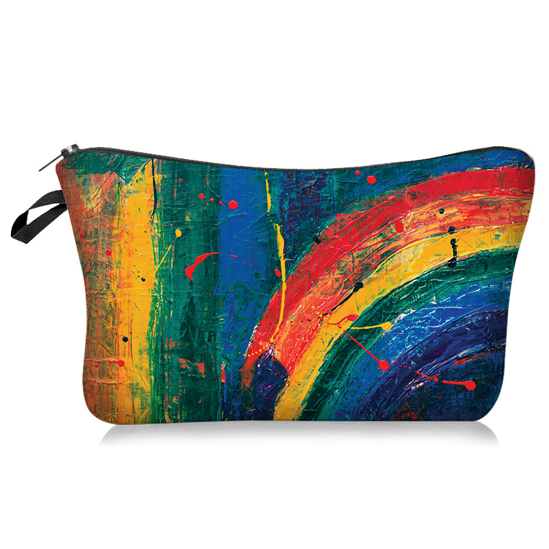 Borsa cosmetici arcobaleno Borsa da viaggio portatile trucco Borsa di stoccaggio multifunzionale Regalo di Natale