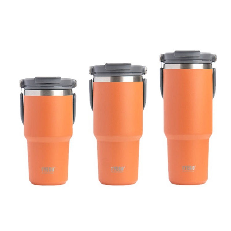 high quality Drinkware Mugs Tumbler new portable ice Ba car cup car coffee water cup stainless steel large capacity insulation sports pot Style with handle with straw