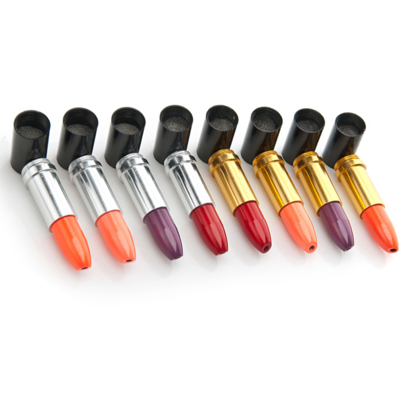 Mini Lady Lady Lipstick Design Tubos de fumantes de metal de metal Herb Tobaco