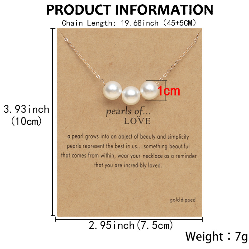 Mode 18 carats plaqué argent blanc imitation perle pendentif collier pour femmes dames amoureux romantiques bijoux élégants cadeau avec carte de souhait prix de gros d'usine