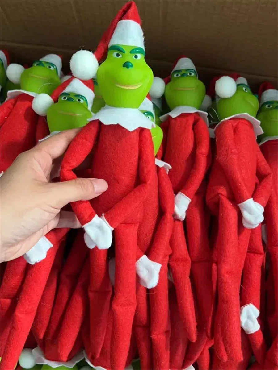 Decorazione del partito della bambola del giocattolo della peluche del regalo del giocattolo divertente da 12 pollici della bambola dell'elfo rosso verde verde di Natale