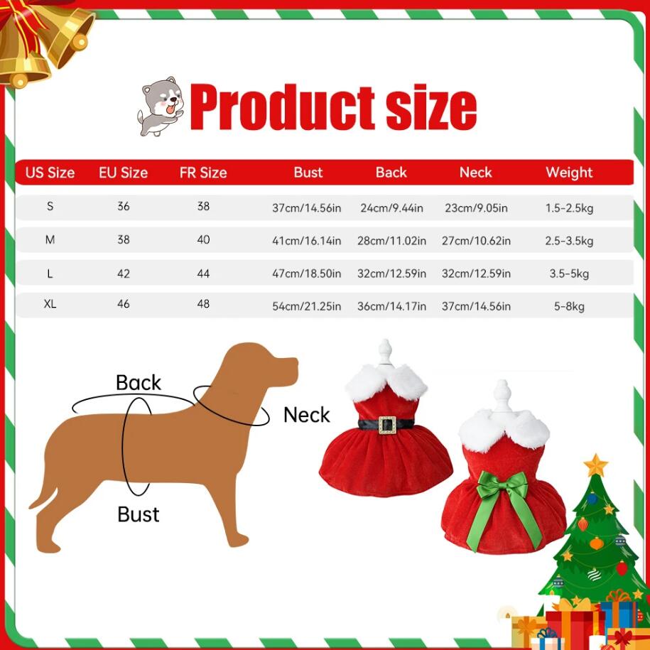 Weihnachten Hund Kleidung Hund Kleid Weihnachten Kleid Rot Rock Haustier Katze Warme Kleid Schleife Rock Bequeme Haustier Liefert Hund kostüm Mit Glocke