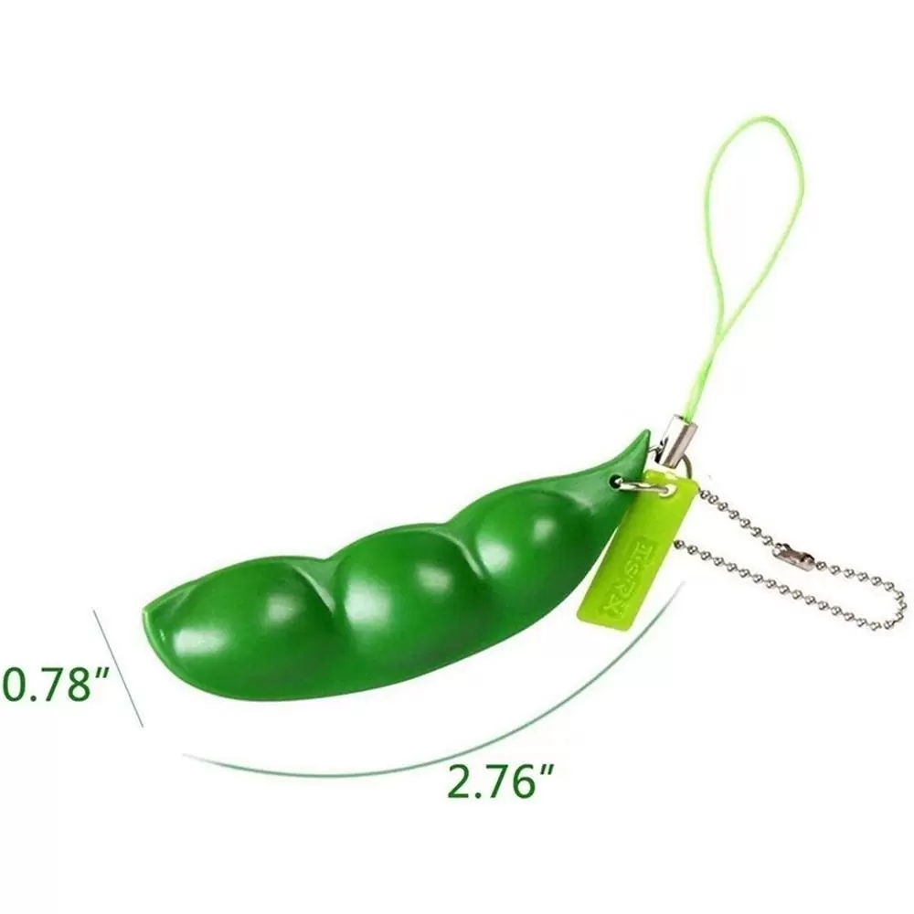 Fidget favors Sojabohnenspielzeug Erdnuss-Erbse Squeeze-a-Bean Schlüsselanhänger Fingerpuzzles Focus Extrusion Erbsenanhänger Stressabbau Kinder mit Autismus brauchen Dekompressionsgeschenk