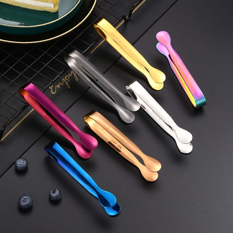 Clips colorés en acier inoxydable, mini pinces à sucre et à glace, pour servir des apéritifs, outils de cuisine, gâteau écologique, pain, nourriture, barbecue, bar à café en métal, fournitures de salle à manger d'hôtel