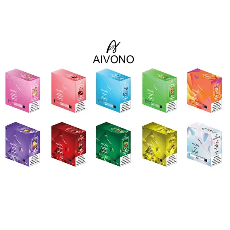 Original AIVONO AIM PRO 1500 Puffs Cigarros Eletrônicos Capacidade Bares Vape Descartáveis 0% 5% 2% Vaporizador Pod