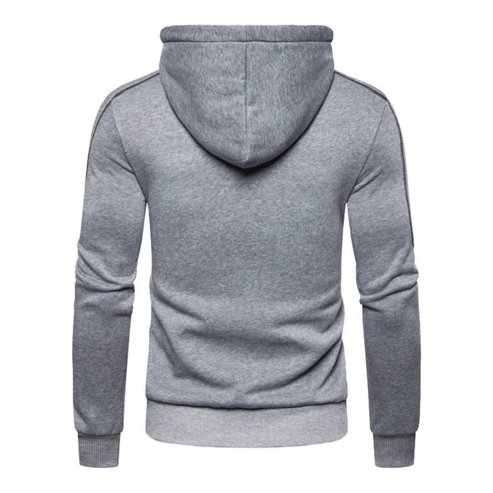 Herrtröjor tröjor män huvtröjor jackor smala passformade huva blixtjacka manlig solid caost förtjockas varma hoodies kappa mäns kläder toppar svart röd