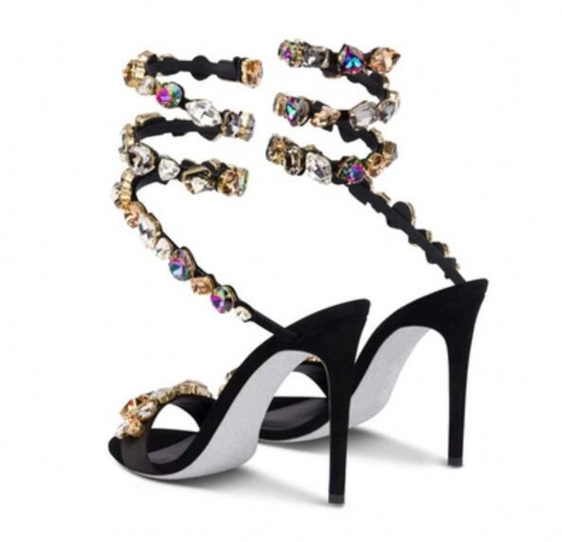 Snake Crystal Sandals Fashion Colorful Jewery Rhinestone Sandals Summer Pumps Shoes