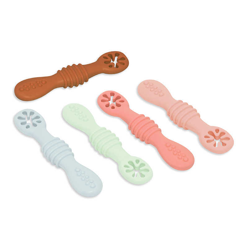 Чашки посуды Посторонняя посуда детская ложка Silicone Toys Toys Learning Feeding Scoop Учебная посуда для новорожденных на столовой посуде