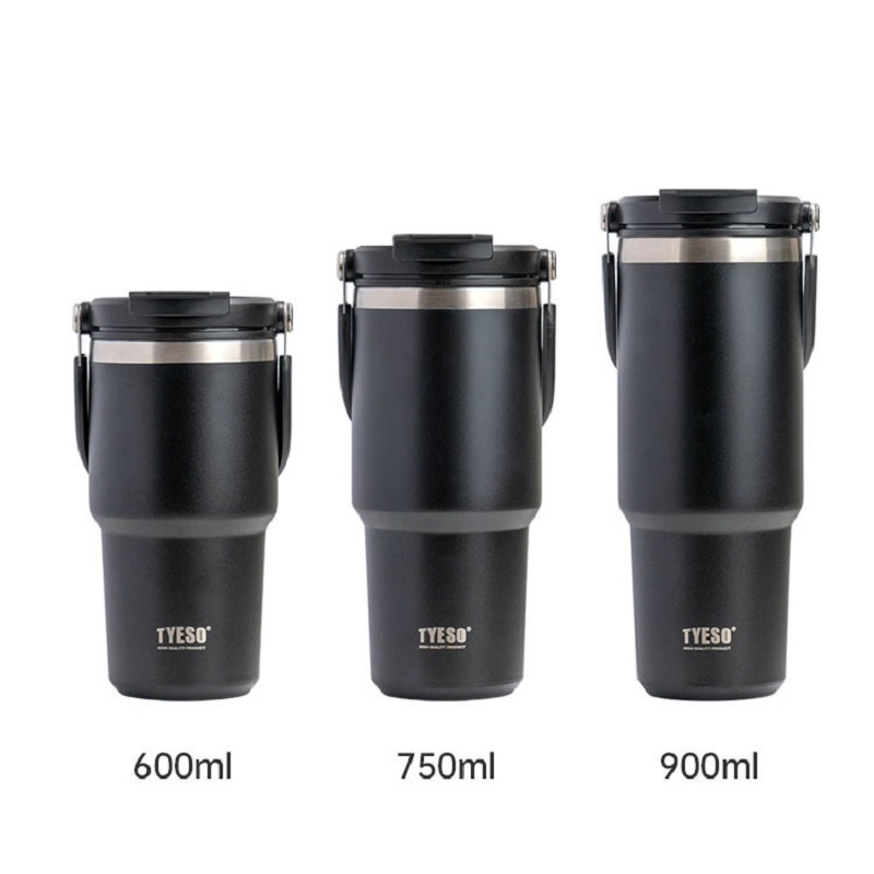 high quality Drinkware Mugs Tumbler new portable ice Ba car cup car coffee water cup stainless steel large capacity insulation sports pot Style with handle with straw