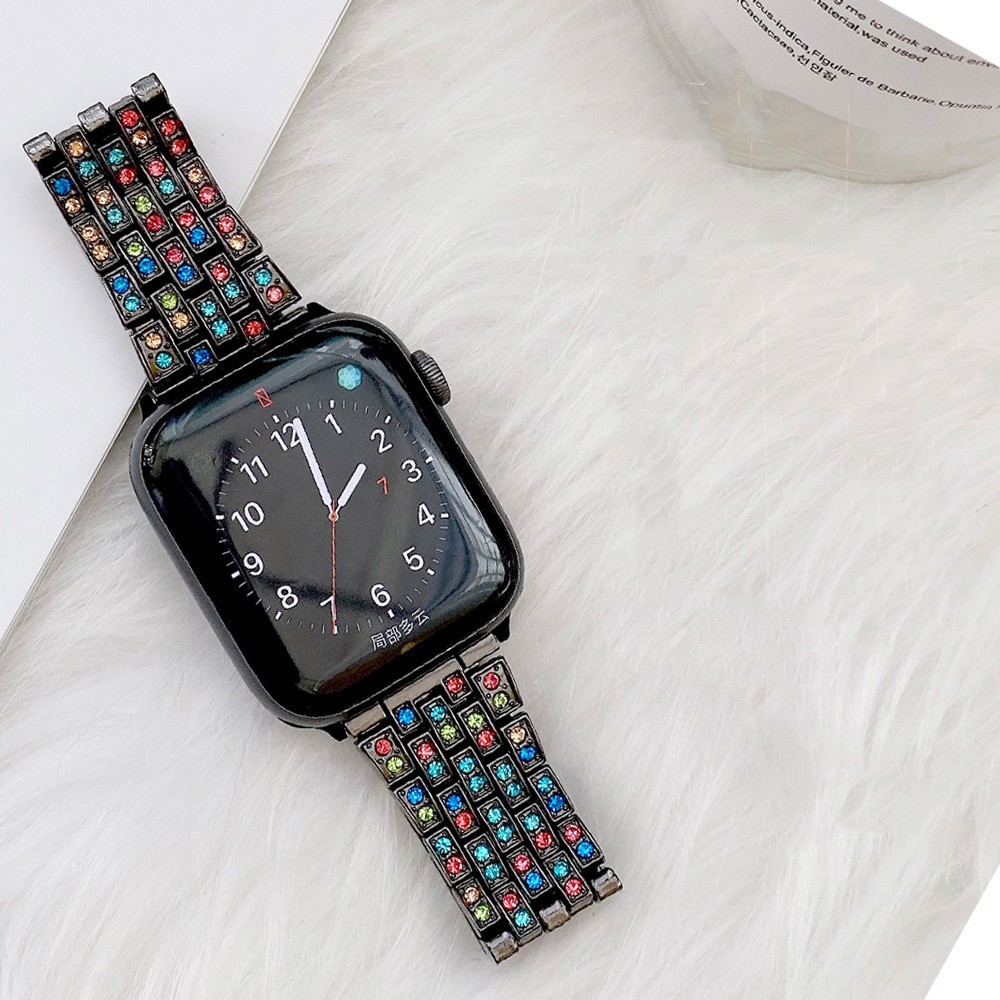 Newst para apple watch band ultra 49mm 45mm 41mm 40/44mm 42mm glitter metal cinta diamante capa protetora iwatch série 9 8 7 6 5 4 se