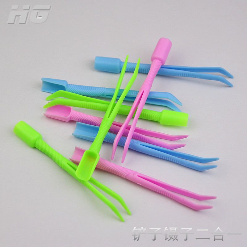 2025 Pipe tools, tweezers, shovels, two in one color micro spoons, small tweezers, hardware and plastic disposable