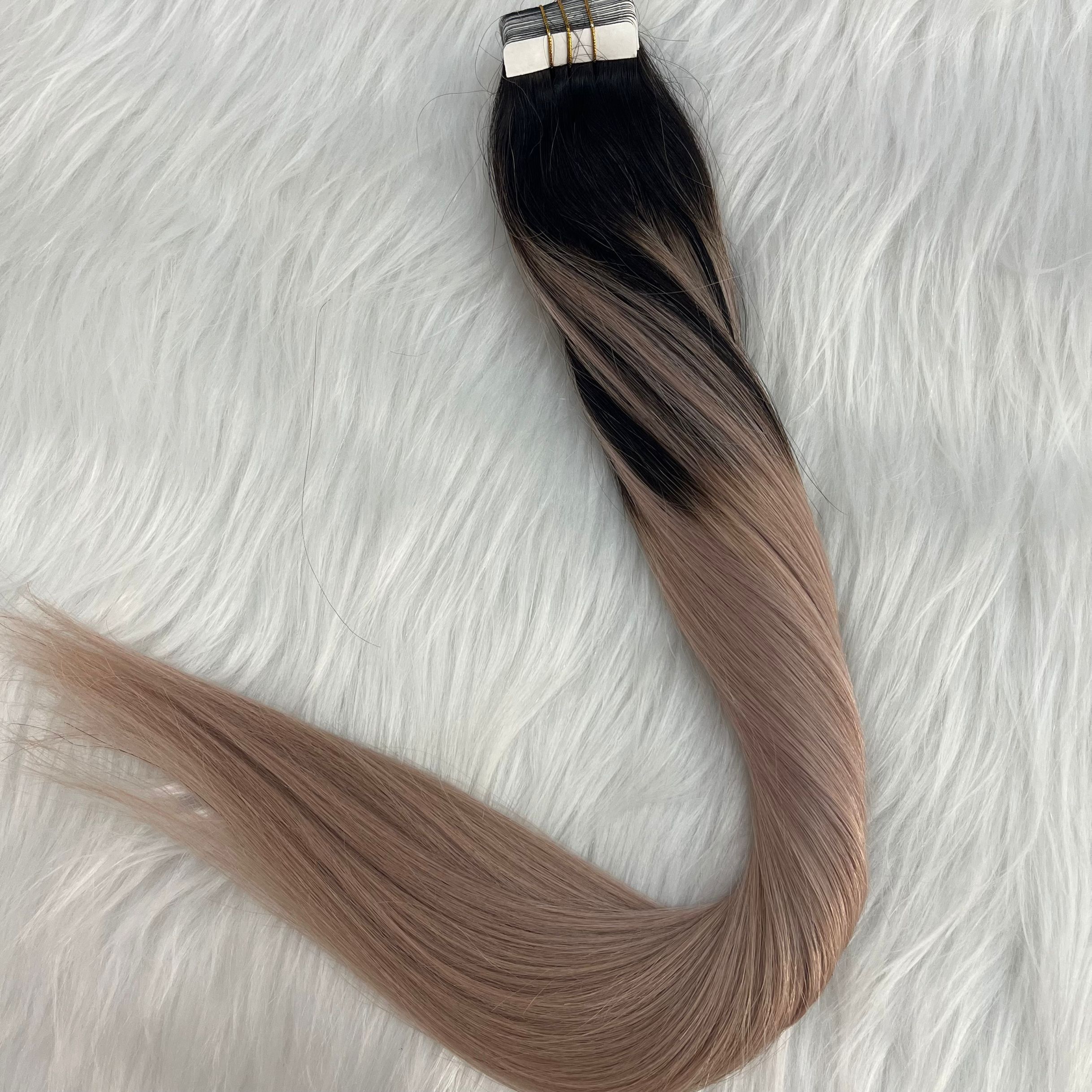 Balayage Tape in Hair Extension Remy Cheveux humains Ombre Ash Blonde Invisible tape ins Extensions 100g / 