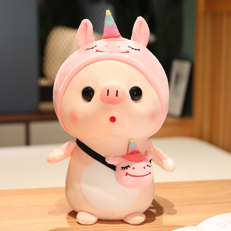 30/40CM Super Cute Cosplay Pig Plush Doll Kawaii Toys Transform into Unicorn Dinosaur Avocado Stuffed Soft Animal Pillow