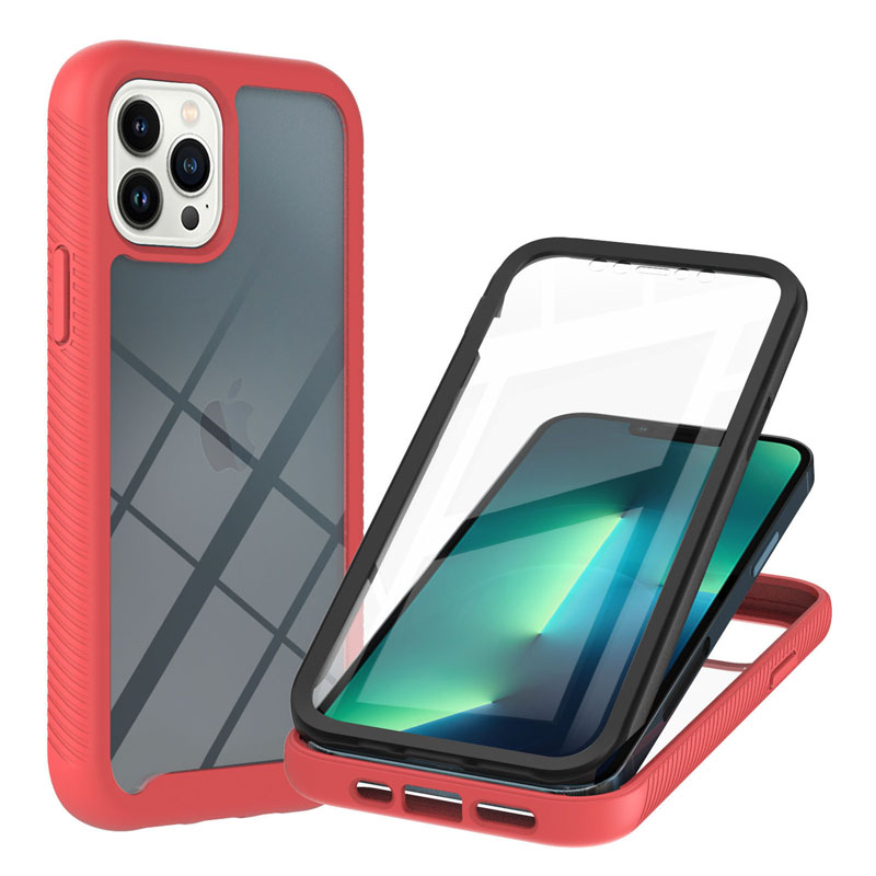 360 Full Shockproof Cases For iphone 15 14 13Pro Max XS XR 8 7 Plus 2in1 Bumper Hybrid Layer Rugged Clear Hard PC Plastic Soft TPU Front Back Cover