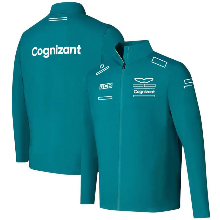 2022-2023 F1 Jacka Formel 1 Racing Team Jacket Uniform Loose Coat Motorsport Sportkläder Bilfans gröna dragkedja Vindsäkra jackor