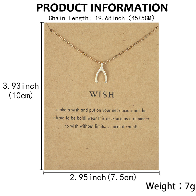 dainty gold silver wish bone bone pendentネックレス