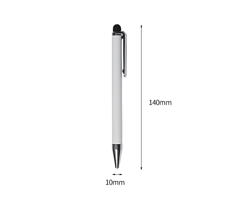 DHL100st Ballpoint Pennor sublimation Diy White Blank Zinc Alloy Round Tip Advertising Pen