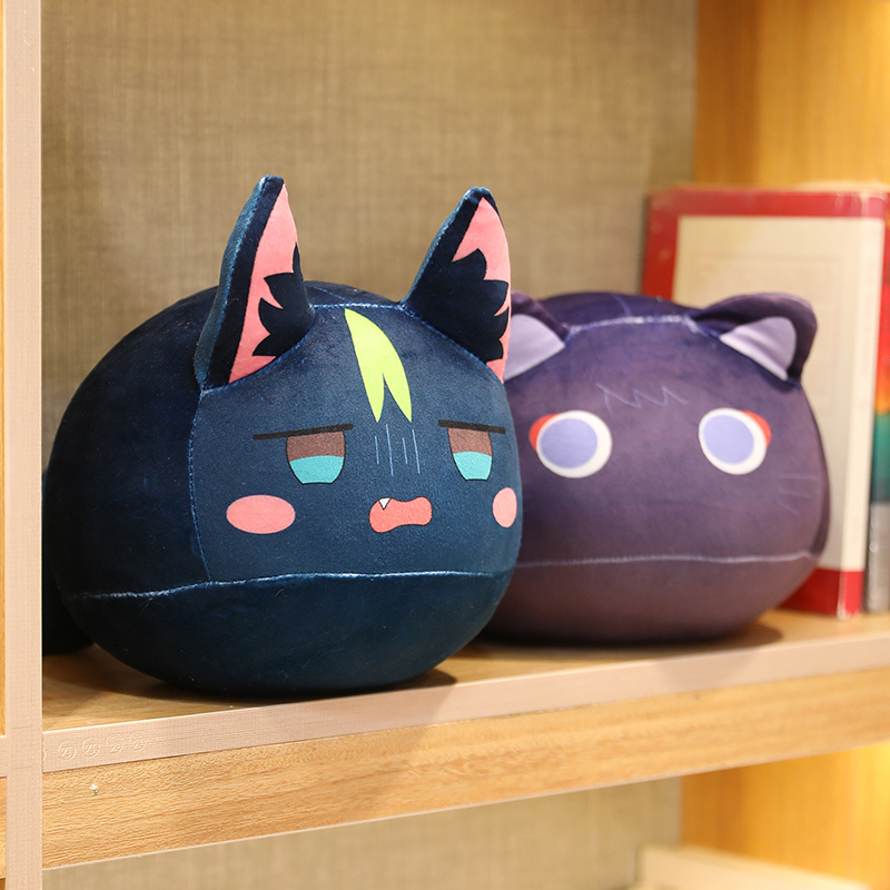 20/30/40cm Kawaii Anime Cat Plush Toys Genshin Impact Wanderer Pet Sifted Soft Pillow Peut