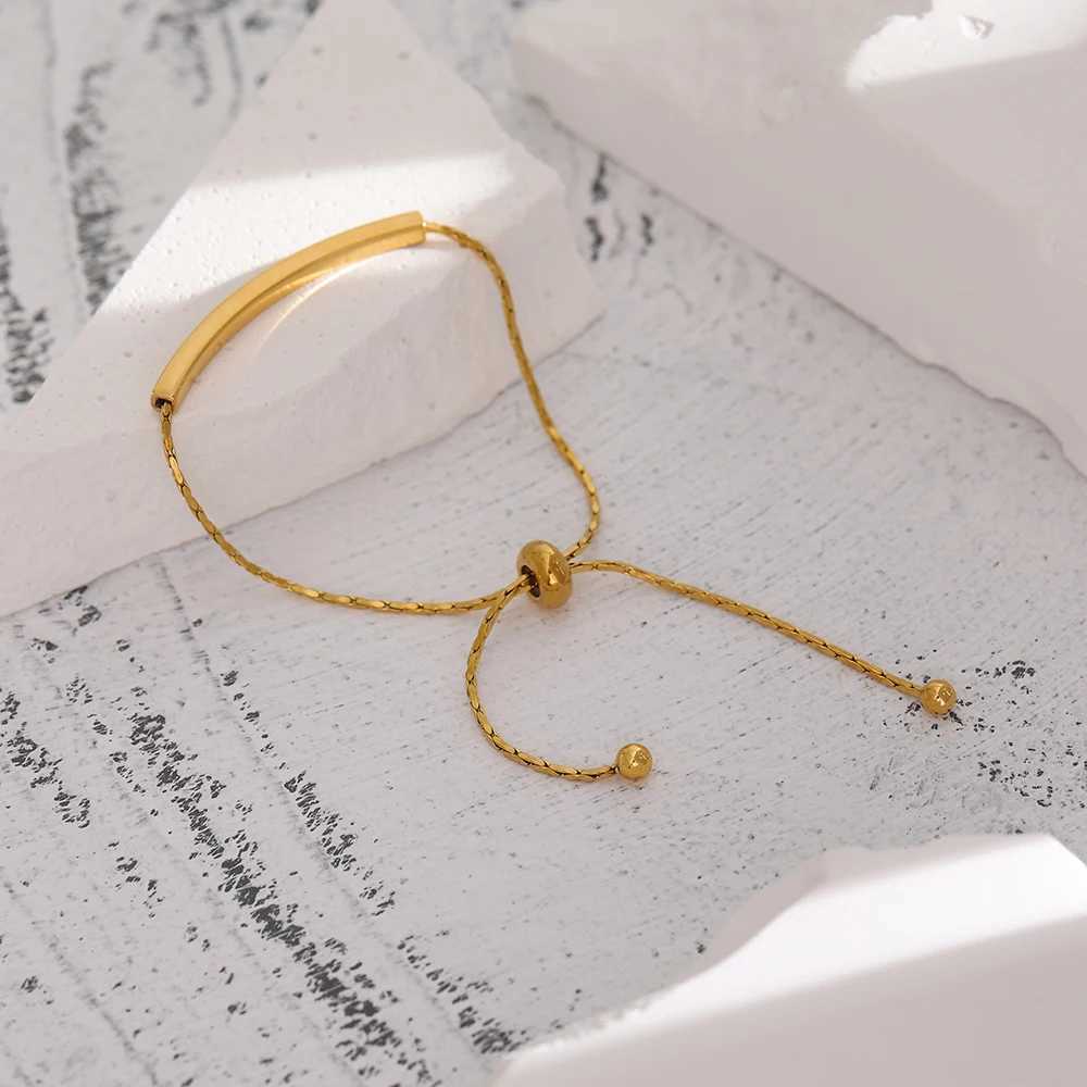 Beaded Yhpup Stainless Steel Geometric Chain Bangle Bracelet Trendy Jewelry Romantic Lover Dream Gift Jewelry Bracelet AnniversaryL231114