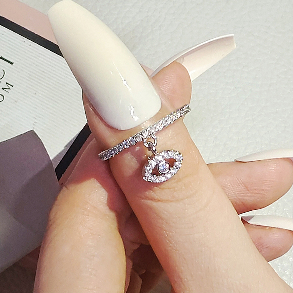 Dainty Eye Ring 925 Sterling Silver Engagement Wedding Band Rings for Women Bridal Diamond Promise Party Jewelry Gift