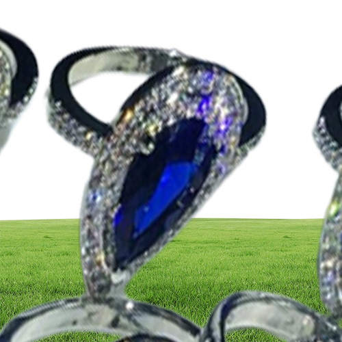 Anello Vecalon Birthstone Anello in argento sterling 925 con goccia d'acqua 5A Cz Anelli fedi nuziali le donne Gioielli da dito feste nuziali Gift6690701